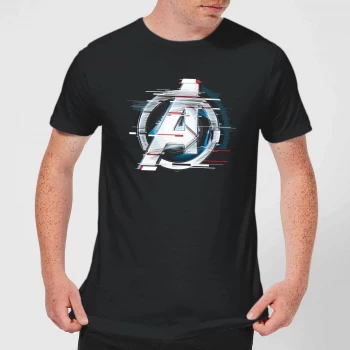 Image of Avengers: Endgame White Logo Mens T-Shirt - Black - 5XL