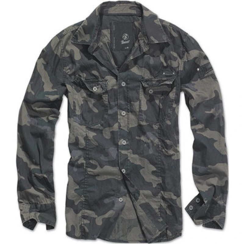 Image of Brandit Slim Fit Shirt Longsleeve dark camo M Men