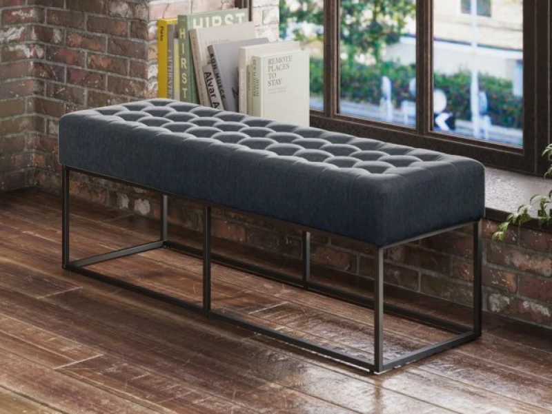 Image of LPD Boden Steel Grey Fabric Bench