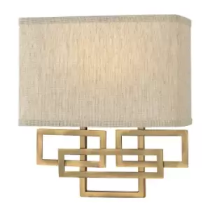 Image of Twin Wall Light 1920's Style Glass Opaque Shades Brushed Bronze LED E14 60W