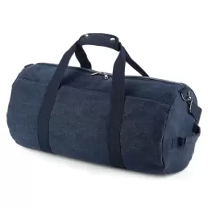 Image of Bagbase Vintage Canvas Barrel Bag (One Size) (Vintage Oxford Navy)