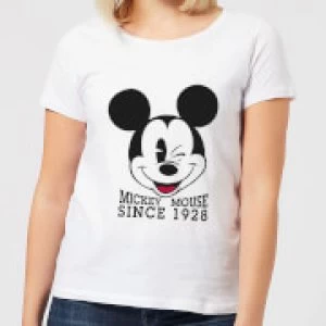 Image of Disney Mickey Mouse Since 1928 Womens T-Shirt - White - S
