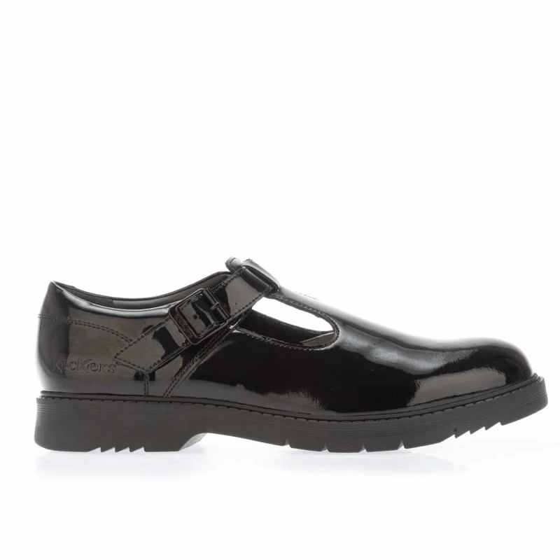Image of Kickers Finley T Bar Shoe Casual Shoes UK 3 Black 01333403192