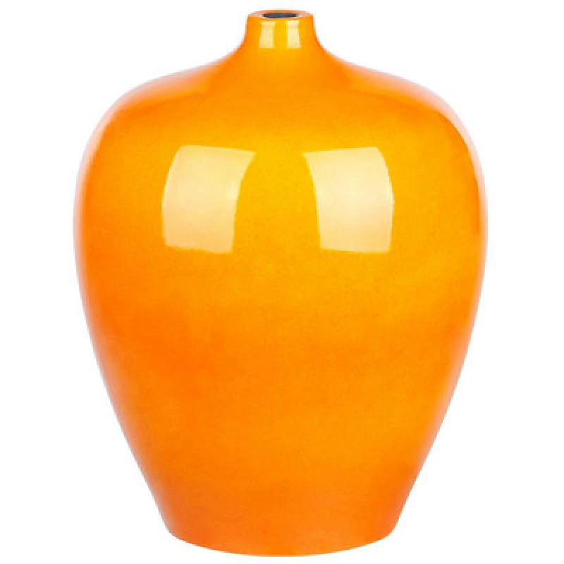 Image of Beliani Flower Vase Terrasa Ceramic 37cm Orange