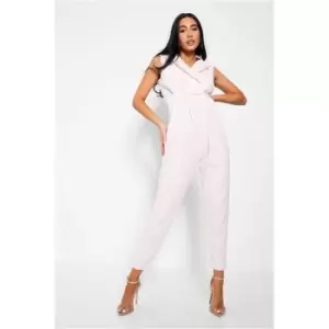 Image of I Saw It First Baby Pink Double Breasted Tailored Blazer Jumpsuit - Pink