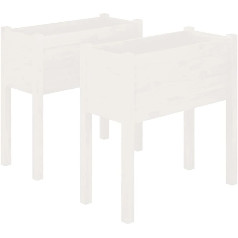 Image of VIDAXL Garden Planters 2 pcs White 70x31x70cm Solid Pinewood Vidaxl 8720286815533