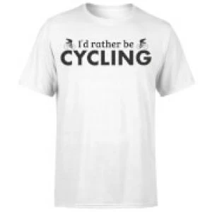 Image of I'd Rather be Cycling T-Shirt - White - 3XL