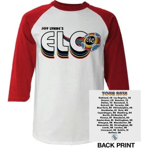 Image of ELO - 2018 Tour Logo Mens Medium Raglan T-Shirt - White