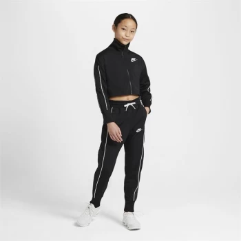 Image of Nike Sportswear Big Kids (Girls') High-Waisted Tracksuit - Black/White