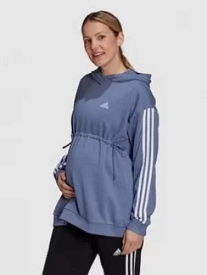Image of Adidas Essentials Maternity Hoodie, Blue Size M Women