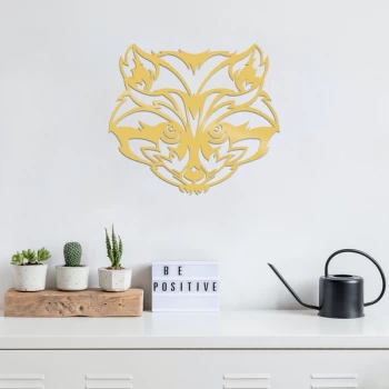 Image of Raccoon - Gold Gold Decorative Metal Wall Accessory