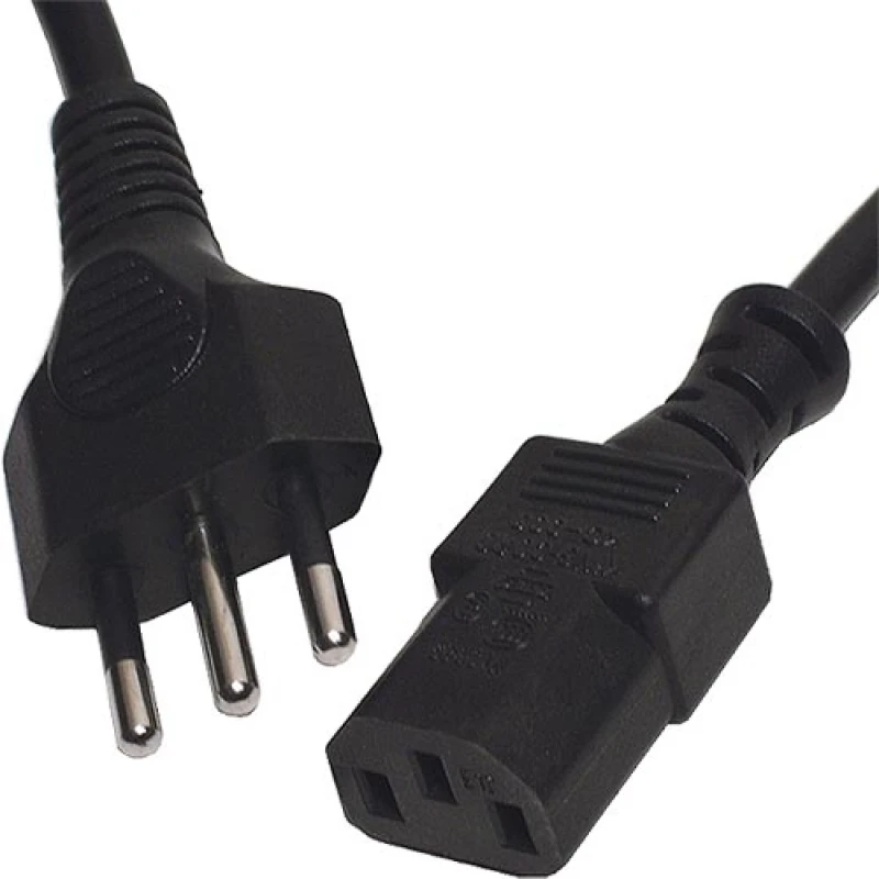 Image of Cablenet 2m Swiss Plug - IEC C13 Black PVC 1.0mm Power Leads