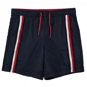 Image of Tommy Hilfiger Tommy Stripe Swim Shorts - Pitch Blue CUN