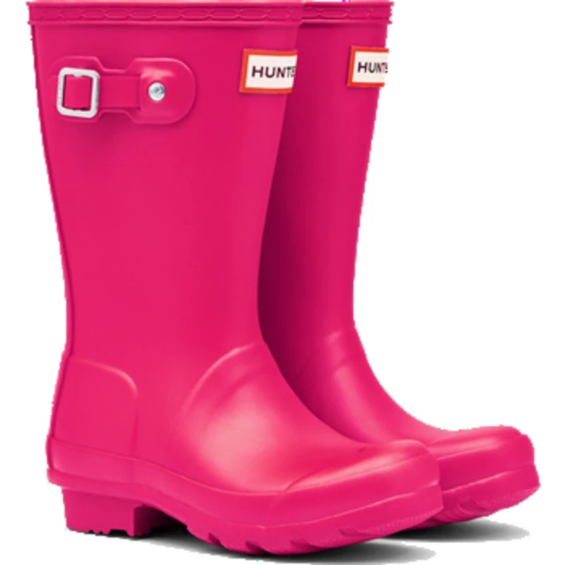 Image of Hunter Girls Original Waterproof Wellies Wellington Boots UK Size 3 (EU 36) pink HUN065-Pink-3