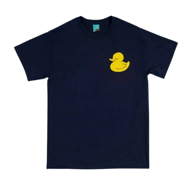 Image of Tangled Mens Snuggly Duckling Back Print T-Shirt in Navy Size: Small Navy Male S