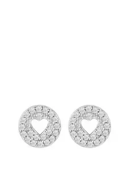 Image of Simply Silver Sterling Silver 925 Cut Out Heart Stud Earrings