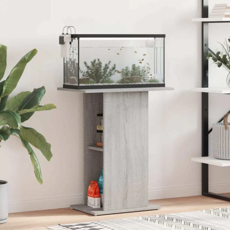 Image of VIDAXL Aquarium Stand Grey Sonoma 60.5x36x72.5cm Engineered Wood vidaXL 8720845418472