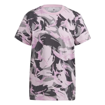 Image of adidas Womens Essentials Boyfriend Camouflage T Shirt - Multi