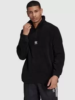 Image of adidas Originals Trefoil Half Zip, Black Size XS Men
