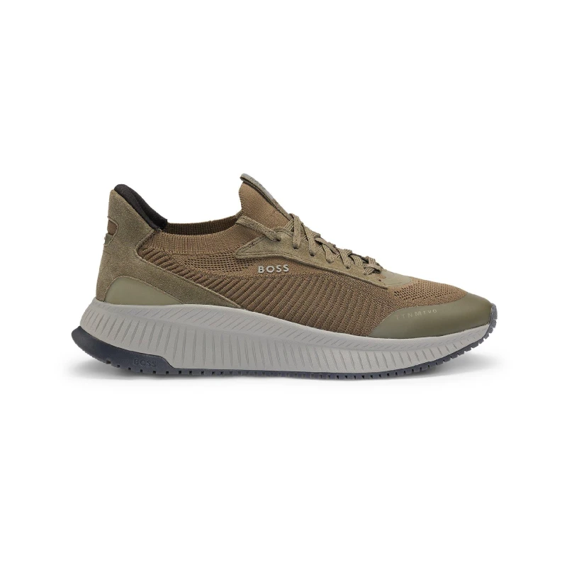 Image of Boss Mens TTNM EVO Trainers with Signature Detailing Dark Green male 6 (40)