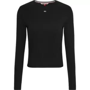 Image of Tommy Jeans Tjw Bby Essential Rib Ls - Black