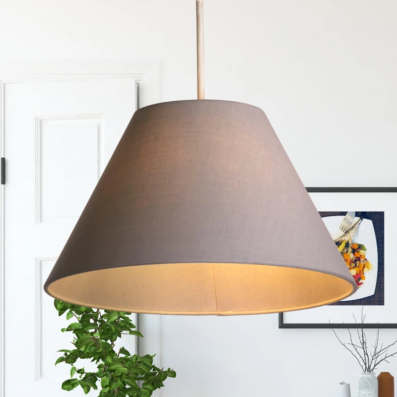 Image of Lighting Collection Luna Grey Tapered Shade Grey unisex One Size