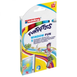 Image of Edding 4-16-5 Funtastics Window Fun Fibre Pen Set (5 Pack)