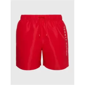 Image of Tommy Hilfiger Medium Drawstring Swim Shorts - Red
