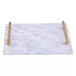 Image of Interiors by PH Marble Tray With Gold Handles - Grey