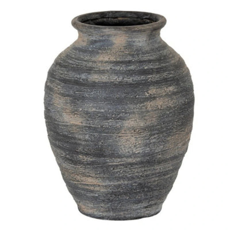 Image of Hill Interiors Marra Large Olpe Vase - Ceramic - L29 X W29 X H42cm - Black