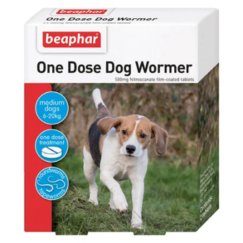 Image of Beaphar One Dose Wormer For Medium Dogs, 2 Per Pack