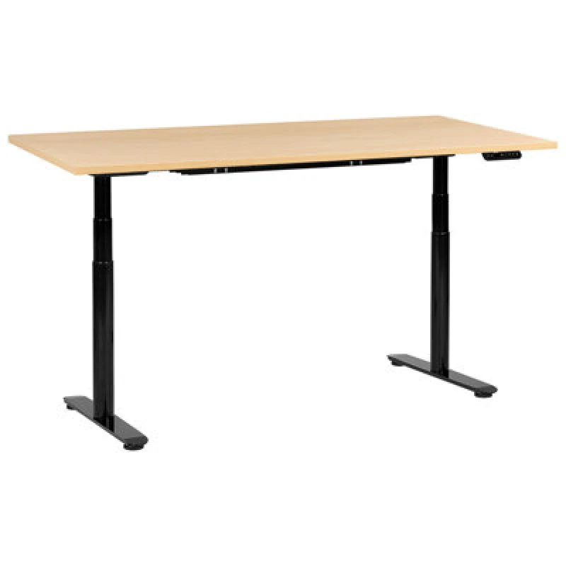 Image of Beliani Electric Adjustable Standing Desk Destinas Black/ Light Brown 180 Cm 72 Cm