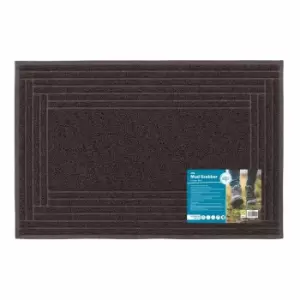 Image of JVL Brown Border Mud Grabber Scraper Doormat 40 x 60cm