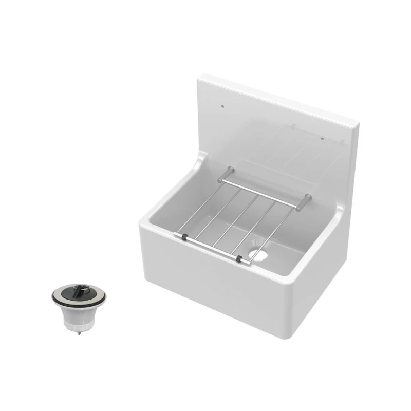 Image of Balterley Traditional Fireclay Cleaner Sink With Waste - 515 X 535 X 393mm