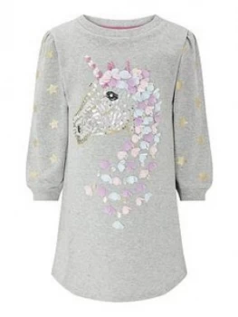Image of Monsoon Girls Sequin Unicorn Tunic - Grey