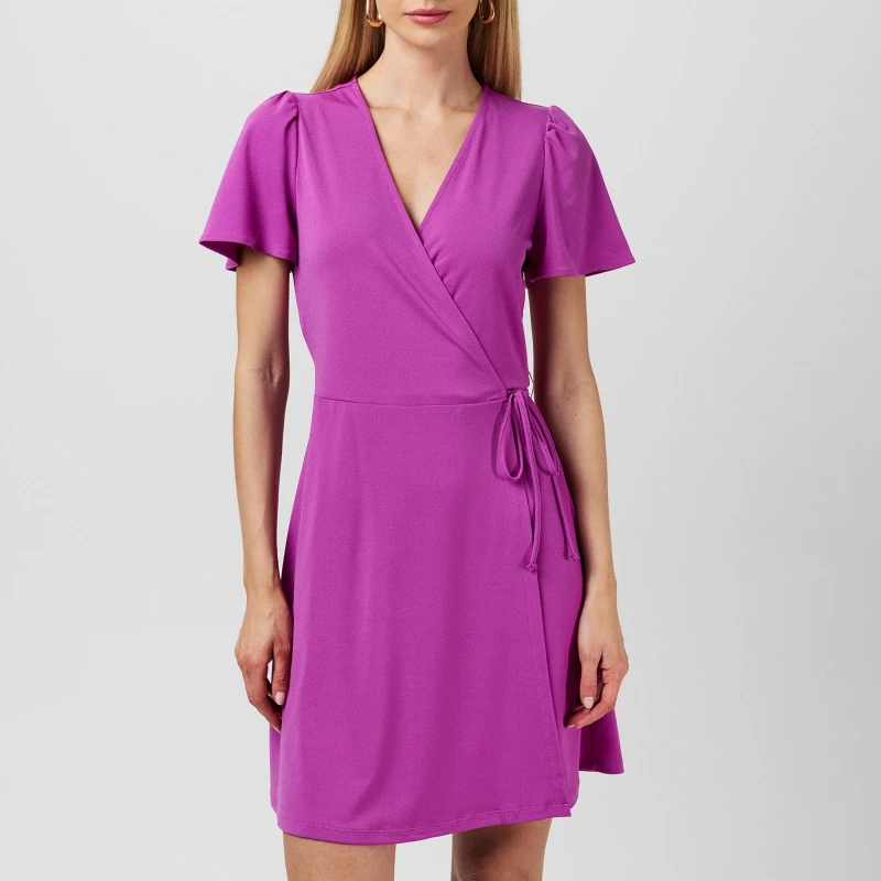 Image of Vila Borneo Wrap Dress - Purple Purple 8