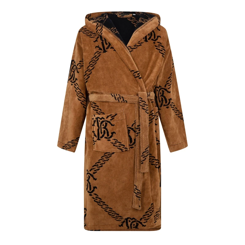 Image of ROBERTO CAVALLI HOME Spider Bathrobe - Brown Brown S