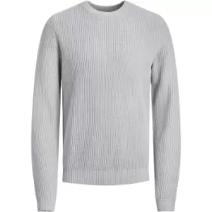 Image of Jack and Jones Textured Knit Pullover Jumper - Grey
