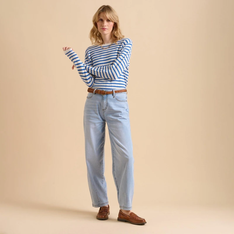 Image of Brakeburn Womens Barrel Leg Jeans in Blue Size: 8 Blue Female 8