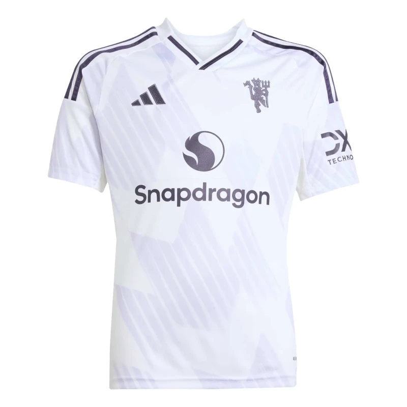 Image of Adidas Manchester United Kids Away Jersey 2025/26 Blanc Unisex 15/16 ans JP3030