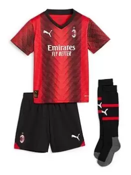 Image of Puma Ac Milan 23/24 Home Little Kids Kit - Red, Size 3-4 Years
