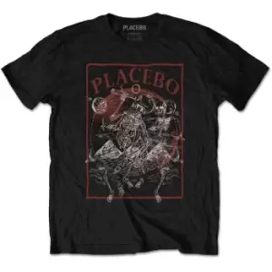 Image of Placebo - Astro Skeletons Unisex Small T-Shirt - Black