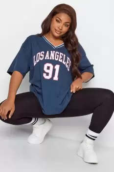 Image of 'New York' Slogan V-Neck T-Shirt