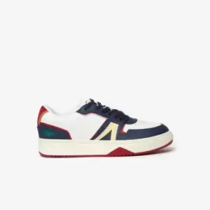 Image of Mens Lacoste L001 Synthetic Colour-Block Trainers Size 12 UK White & Red