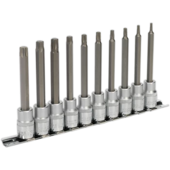 Image of Sealey 10 Piece 3/8" Drive Long Torx Socket Bit Set 3/8"