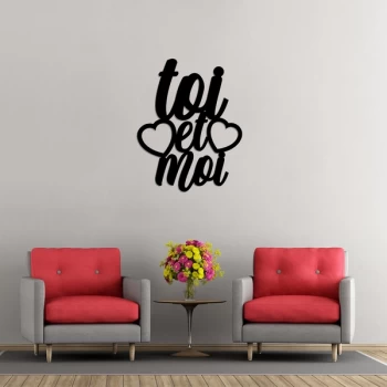 Image of Toietmoi - Black Decorative Wooden Wall Accessory