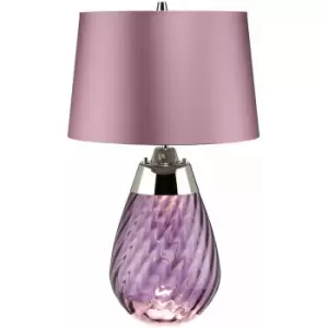 Image of Table Lamp Heather Shade & Plum tinted Glass / Heather Shade LED E27 60W Bulb