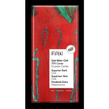 Image of Vivani Organic Superior Dark Chilli Chocolate - 100g x 10