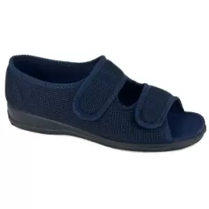 Image of Sleepers Womens/Ladies Betty Extra Wide Slippers (7 UK) (Navy Blue)