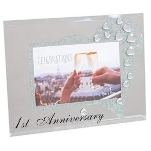 Image of 6" x 4" - CELEBRATIONS? Glass & Crystal Frame - Anniversary